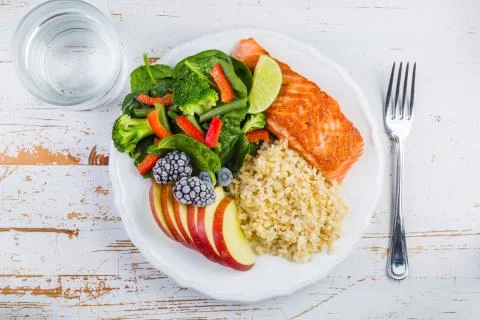 My plate portion control guide Stock Photos