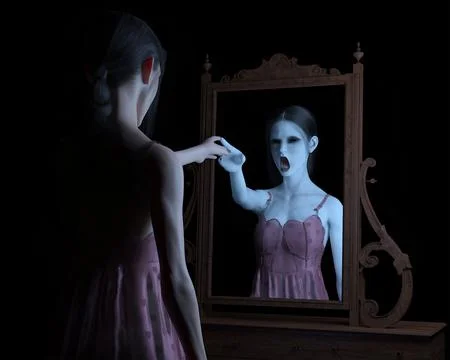 My Reflection Doesn't Look Right Stock Illustration