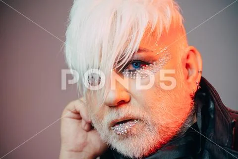 My sexuality is not a trend. Hipster fashion style. Transgender person. Male Stock Photos
