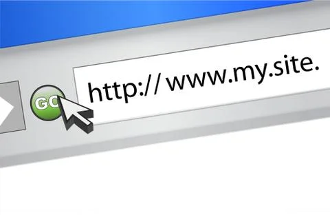 My site link message on a browser illustration Stock Illustration