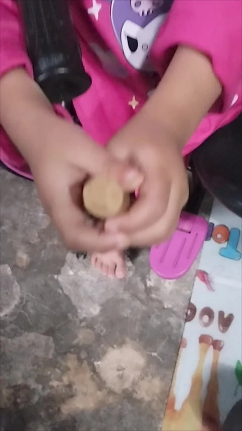 My son eats chicken sausage Stock Footage 293120103