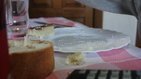 My son loves cake, the dish is nearly empty Stock Footage 236941367