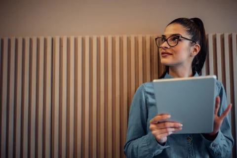 My tablet is a great study tool Stock Photos