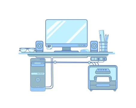 My work place Stock Illustration