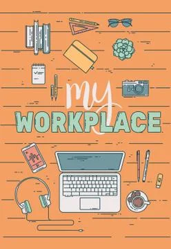 My workplace poster Stock Illustration