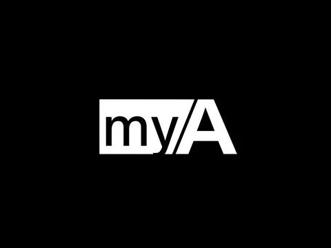 MYA Logo and Graphics design vector art, Icons isolated on black background Illustrazione stock