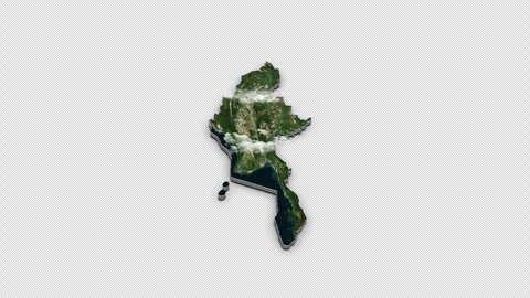 Myanmar 3D Country Map Animation Transparent Alpha Stock Footage 277841398