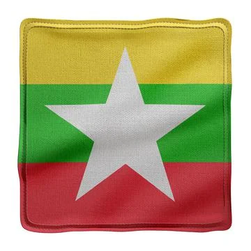Myanmar 3d flag Stock Illustration