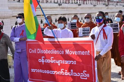 Myanmar: Anti-military protests 2021 Stock Photos