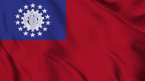 Myanmar Burma flag Waving Stock Footage 294135976