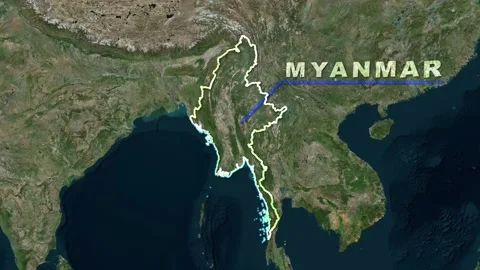 Myanmar (Burma) Map Animation Stock Footage 273718681