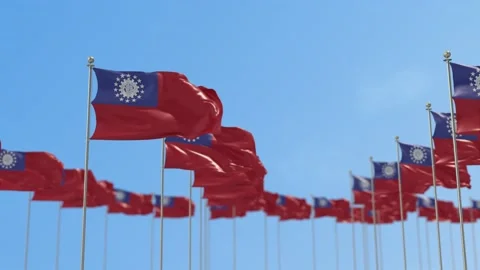 Myanmar Burma Row Of Flags Animation Video stock 148754388