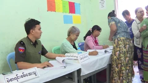 Myanmar (Burma): Voting for 2nd phase of Myanmar's general election concl... Video stock 326315902