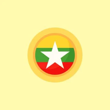 Myanmar - Circular Flag Stock Illustration