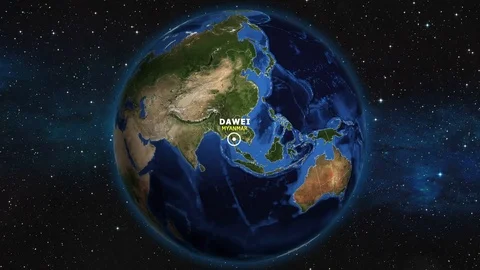 MYANMAR DAWEI ZOOM IN FROM SPACE Stock Footage 115782396