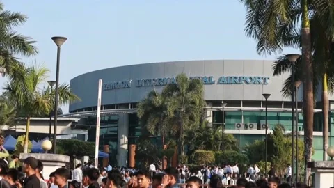 Myanmar delegation returns from ICJ over Rohingya genocide claim, YANGON, MM - 0 스톡 동영상 328009268
