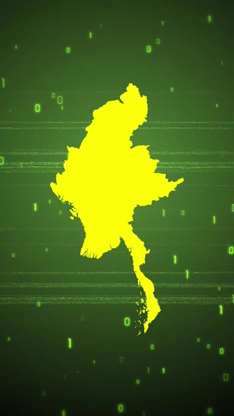 Myanmar Digital Map Intro Stock Footage 258836642