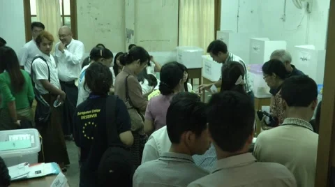 Myanmar Election Day Voting 스톡 동영상 56926392