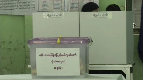 Myanmar Election Day Voting Видео 56926588