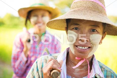 Myanmar farmer Stock Photos