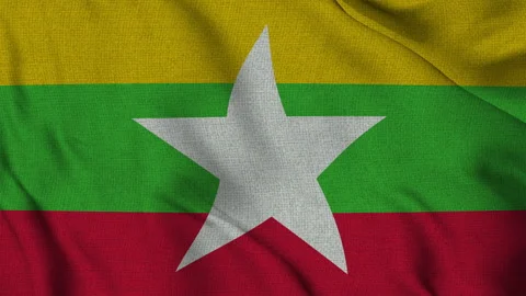 Myanmar Flag Animation Seamless Loop Waving in the Wind - 3D (4K UHD) 스톡 동영상 320596193