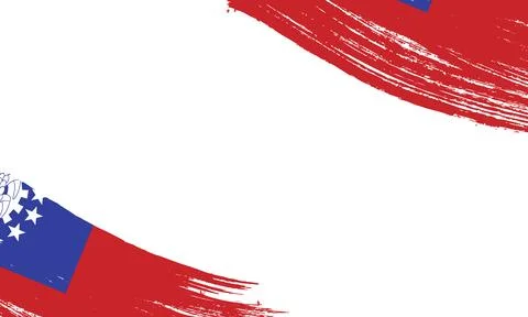 Myanmar Flag with Brush Stroke Effect, Grunge brush stroke. Watercolor pain.. Stock Illustration