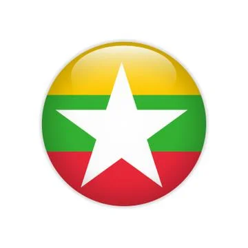 Myanmar flag on button Stock-Illustration