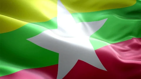 Myanmar Flag Stock Footage 116389576