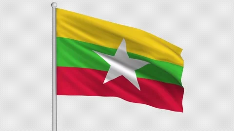 Myanmar Flag Video stock 211111819
