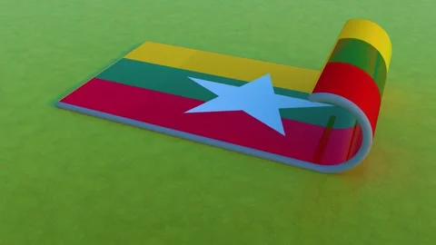 Myanmar Flag Stock-Footage 256292475