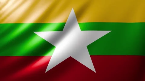 Myanmar flag Video stock 327204495