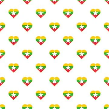 Myanmar flag heart pattern representing national pride and love Stock-Illustration