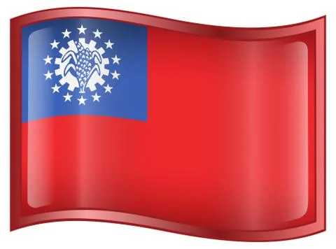 Myanmar flag icon. 库存插图