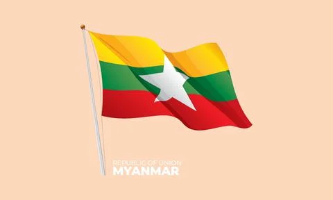 Myanmar flag Illustrazione stock