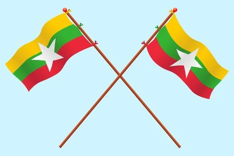 Myanmar flag Stock Illustration