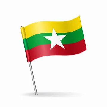 Myanmar flag map pointer layout. Vector illustration. Illustrazione stock