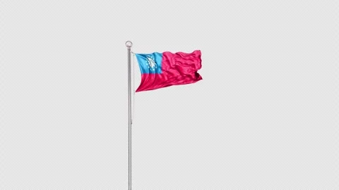 Myanmar   Flag Pole  Animation Include Alpha 3D Rendering Video stock 312080280