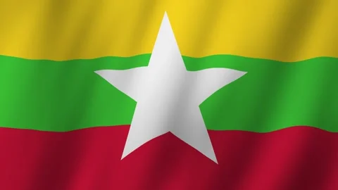 Myanmar Flag Rippling in the Wind Stock-Footage 280102654