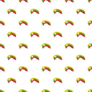 Myanmar flag seamless pattern representing national identity 库存插图