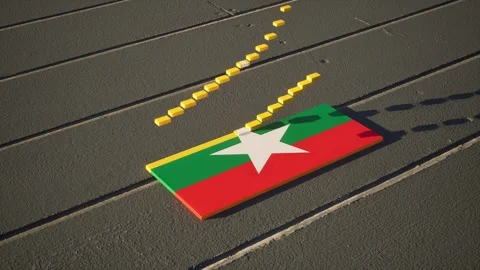 Myanmar Flag - Slow Motion Stock Footage 318831034
