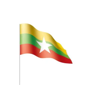 Myanmar flag, vector illustration Stock Illustration
