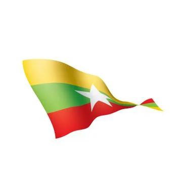 Myanmar flag, vector illustration Stock Illustration