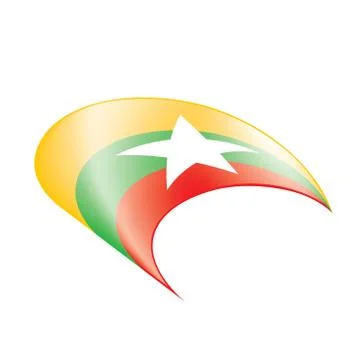 Myanmar flag, vector illustration Stock Illustration