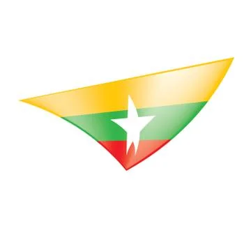 Myanmar flag, vector illustration Stock Illustration