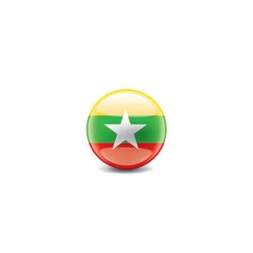 Myanmar flag, vector illustration on a white background Stock Illustration
