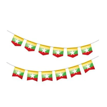 Myanmar flag, vector illustration on a white background Stock Illustration