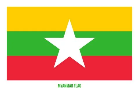 Myanmar Flag Vector Illustration on White Background. Myanmar National Flag. Stock Illustration