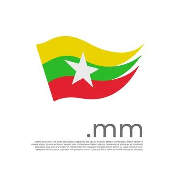 Myanmar flag. Vector stylized design myanmar national banner. State patriotic Stock Illustration