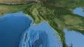 Myanmar, glide over the map, outlined 4k or 4k+ Resolution