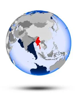 Myanmar on globe Stock Illustration